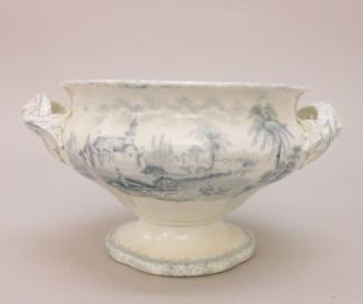 Tureen with view of Village of Cedars - from the Lake series