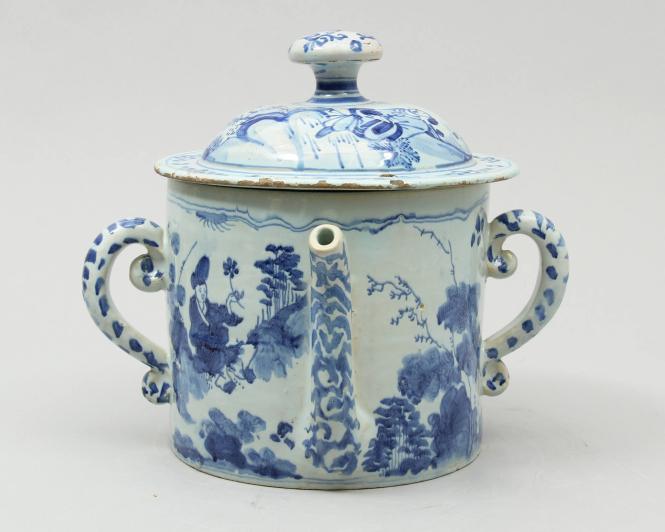 Posset pot with chinoiseries