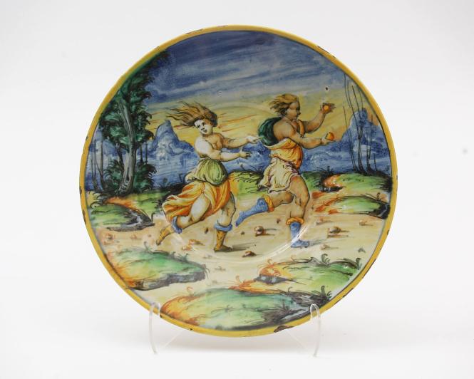 Plate with Hippomenes and Atalanta