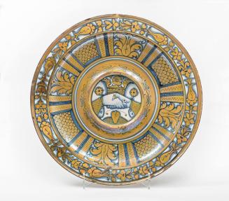 Basin with handclasp motif