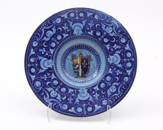 Dish with the arms of the Paleologi and Anjou families