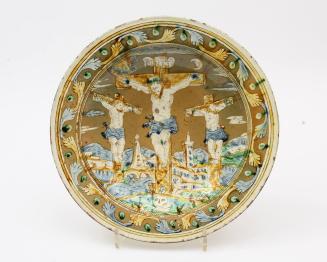Dish depicting the Crucifixion
