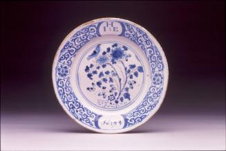 Plate with chinoiserie design