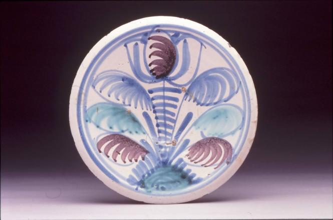 Dish with tulip design