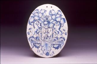 Pill tile with the Arms of the London Society of Apothecaries