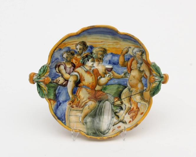 Fluted bowl with Bacchus