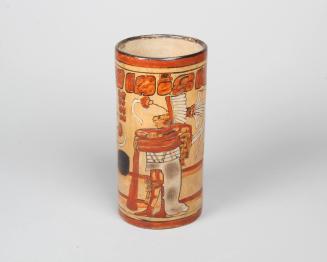 Cylinder vase with ballgame scene