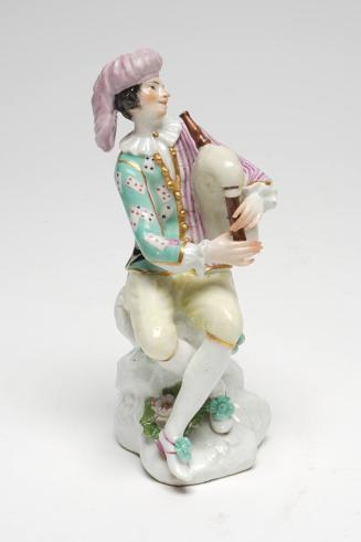 Harlequin with bagpipes