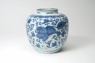 Storage jar with Buddhist lions