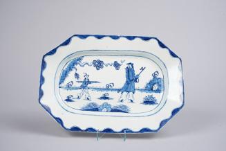 Rectangular Platter with Golfer and Caddy