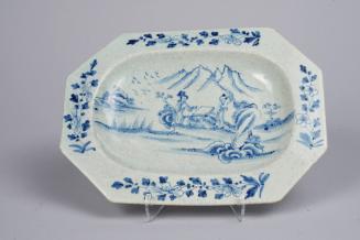 Rectangular Dish with Chinese Landscape and Figures