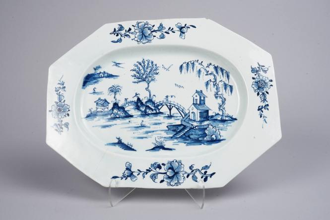 Platter with Figures on a Bridge