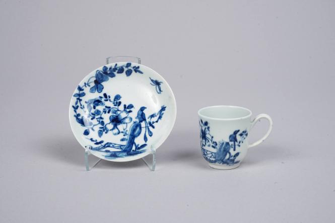 Cup and Saucer with Rock Warbler Pattern