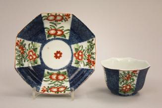 Octagonal Imari syle Teabowl and saucer