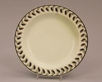 Plate with printed wheat border