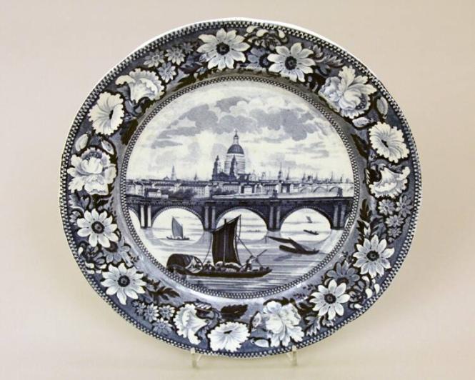 Plate with view of London Bridge