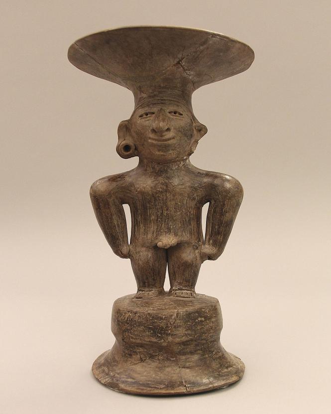 Standing Male Figural Pedestal Dish