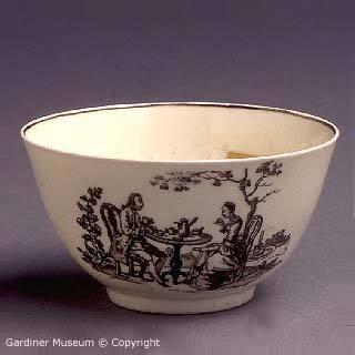 Teabowl with "Maid and Page, No. 1" pattern