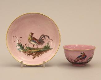 Teabowl and saucer with birds