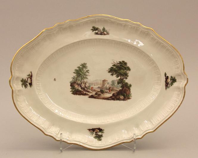 Oval platter with landscape