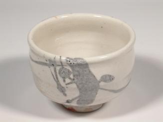 White Teabowl with Gray Design