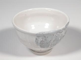 White Tea Bowl with Gray Design