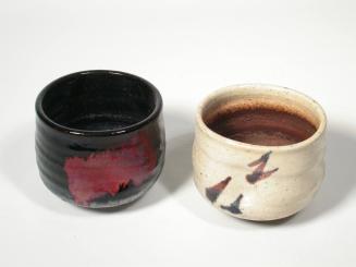 Black Teabowl with Red Blaze