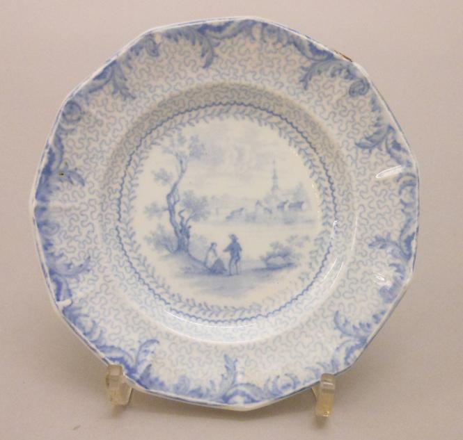 Butter pat dish with View of St. Regis Village (from the British America Series)